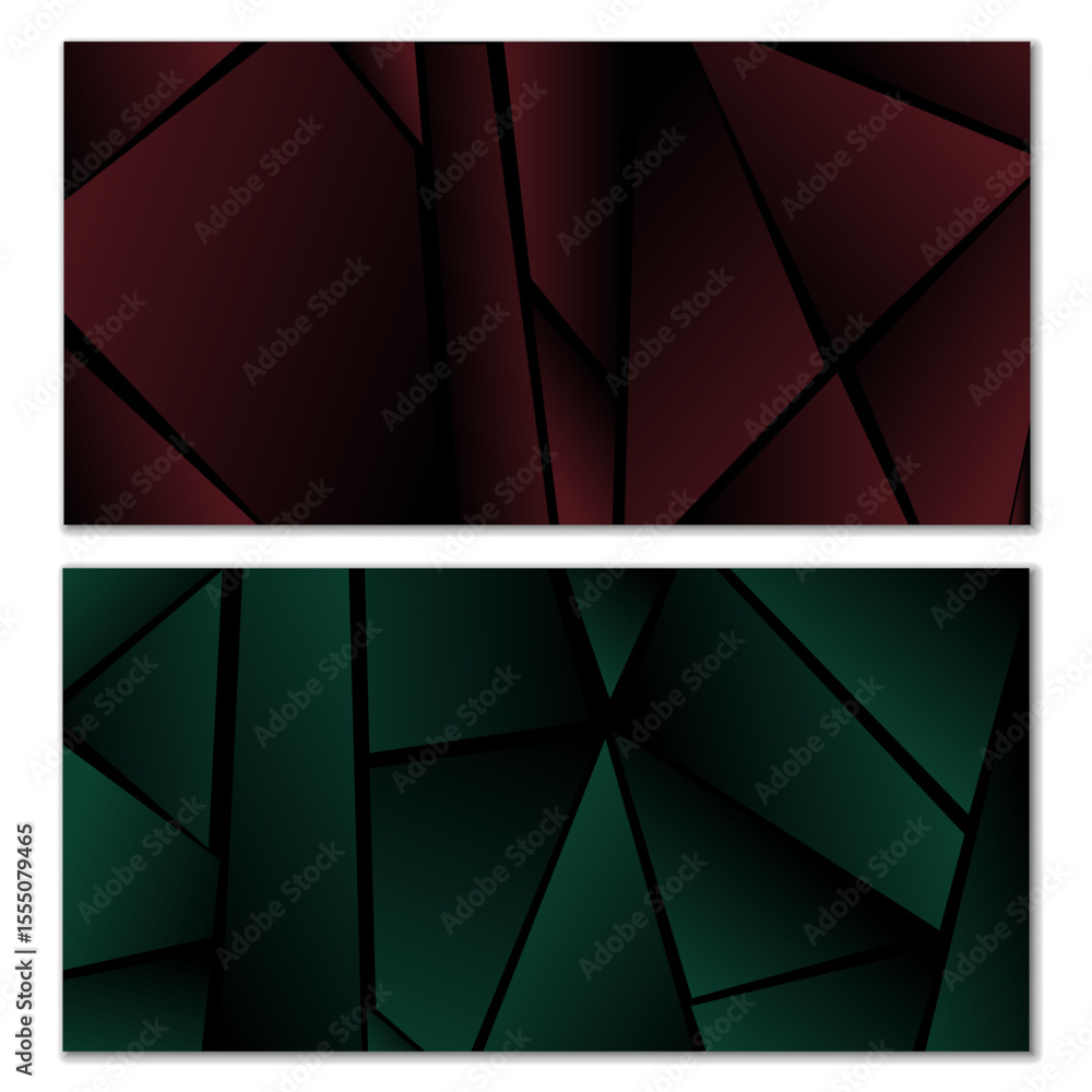 Aufkleber abstract polygonal pattern. set of two dark gradient polygonal backgrounds. background design, cover