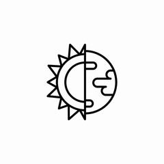 sun moon duality icon sign vector