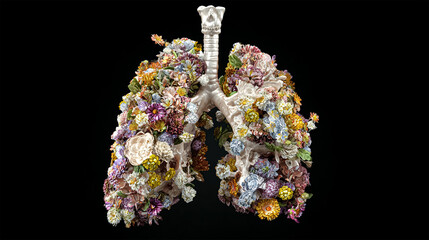 hand cover sign symbol of lung for lung disease protection, World Lung Cancer Day, world tuberculosis day or other each about lung health