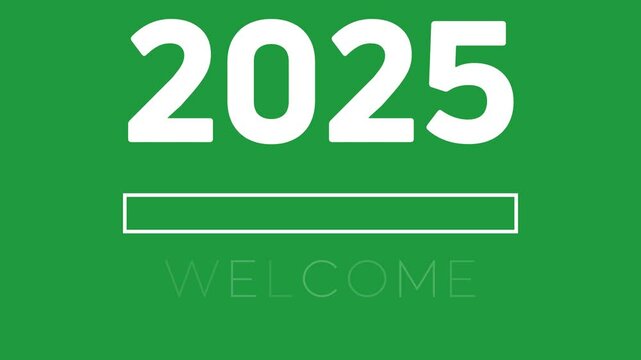 Welcome 2025 animation text video with green background