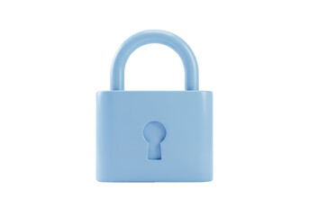 Isolated Light Blue Padlock Security Access