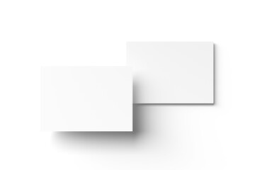 Blank white a6 postcard mockup isolated on white background. 3d rendering