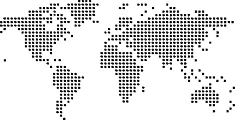 world map made of dots on a white background