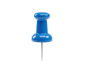 Isolated Blue Push Pin for Bulletin Boards