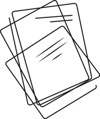 continuous line drawing document with empty line, Vector Illustration