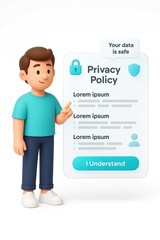 boy holding a blank sign Privacy Policy