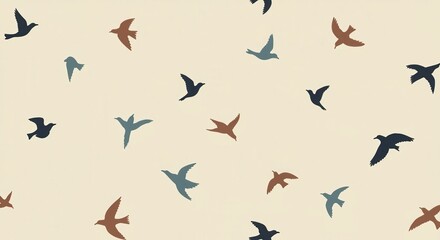 Delicate Flight of Birds in Pastel Tones