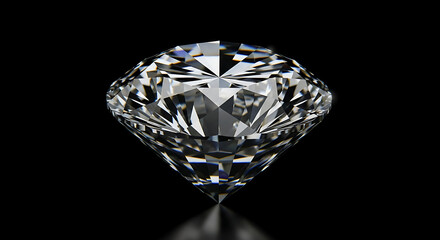Detailed Realistic Diamond with Brilliant Cut Facets, 
Radiant Gemstone Diamond Isolated – Luxury Jewelry Theme.