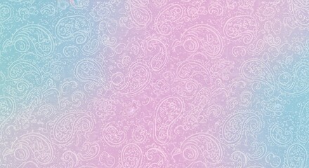 Pastel Paisley Pattern: A Delicate, Gradient Background with Detailed Floral Designs