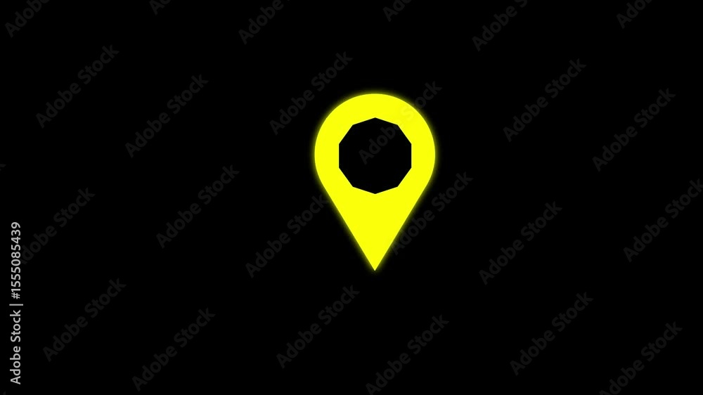 Aufkleber warning sign map pointer with location and gps icons