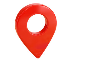 Isolated Red Map Pointer for Locations
