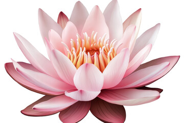 Pink lotus displayed in full bloom on a transparent background showcasing intricate petal details and vibrant colors for artistic and decorative purposes
