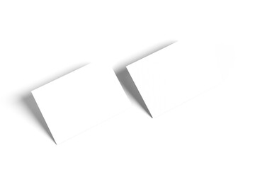Blank white a6 postcard mockup isolated on white background. 3d rendering