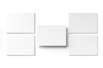 Postcard isolated on whitw background. White business card mock-up for graphic designer presentation and portfolio