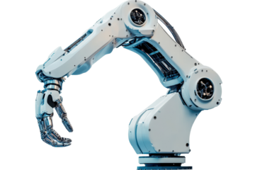 Industrial robot arm design showcasing advanced mechanics and precision engineering processes in a modern manufacturing environment