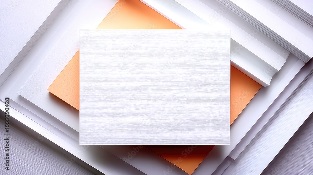 Poster white sketchbook paper texture with soft surface and geometric shapes