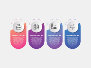 Infographics design template, business concept with 4 steps or options, can be used for workflow layout, diagram, annual report, web design.Creative banner, label vector.