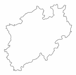 North Rhine-Westphalia outline map