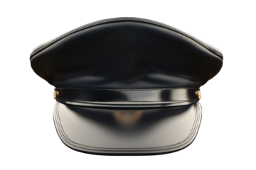 Police uniform hat displayed without badge or logo on a neutral background representing law enforcement attire and public safety themes