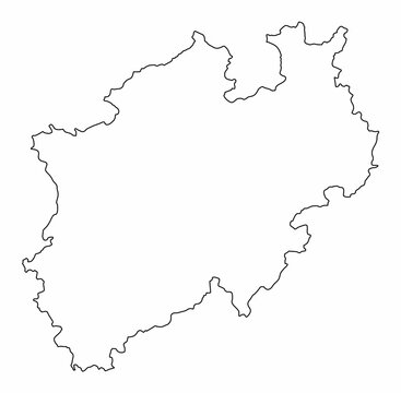 North Rhine-Westphalia outline map