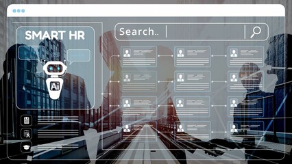 Smart HR system using AI and digital platforms for efficient recruitment, talent analytics,...