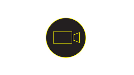 Black circle recorder camera icon logo design,video camera icon on white back background.