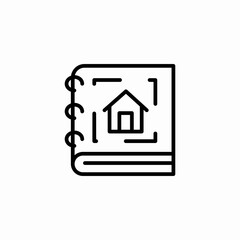 hardcover house catalogue icon sign vector