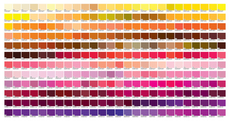 Color Palette Chart CMYK, RGB. Color Swatch book Template Chart for your design. Color Palette CMYK,RGB. Print Test Page. Pantone Color chart, palette. Color Codes. CMYK, Pantone. Vector	