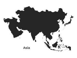 Vector Illustration  Map of the Asian Continent