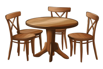 Collection of wooden round dining tables with matching chairs suitable for cozy dining spaces and gatherings