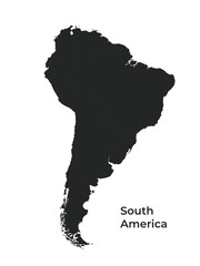 Vector Illustration  Map of the South America Continent