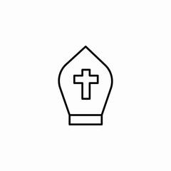 pope hat icon sign vector