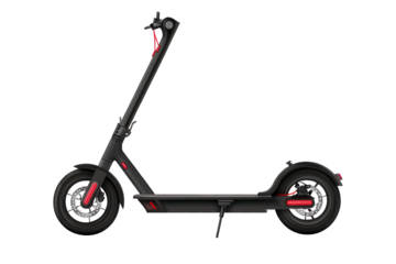 Electric scooter isolated on a transparent background showcasing modern design suitable for urban commuting and eco-friendly transport