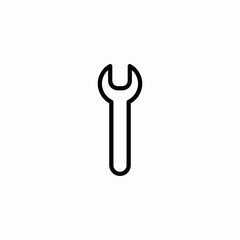 single side wrench icon sign vector
