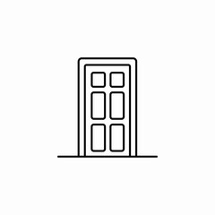 six panel door icon sign vector