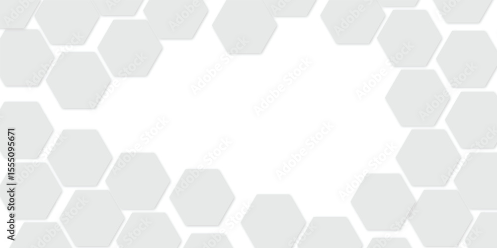 Aufkleber abstract geometric white honeycomb hexagon 3d effect pattern with shadow seamless texture background
