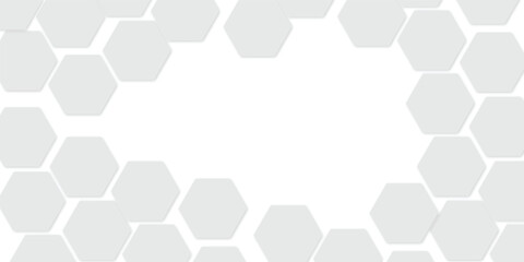 Abstract geometric white honeycomb hexagon 3d effect pattern with shadow seamless texture background.