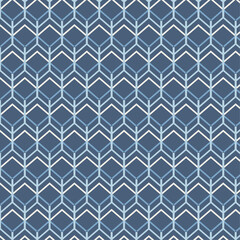 Modern Blue Chevron Geometric Seamless Pattern
