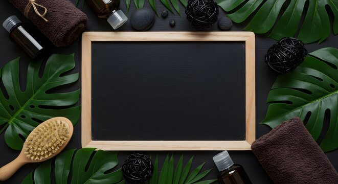 Luxurious Spa Treatment  Black and Green Tropical Theme