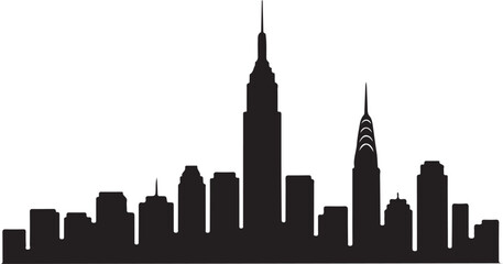 Fototapeta premium City Skyline Silhouette at Dusk