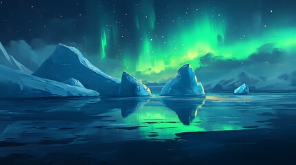 Aurora Borealis Reflections: Witness the awe-inspiring Aurora Borealis illuminate the tranquil waters, painting the night sky with vibrant hues of green and light.