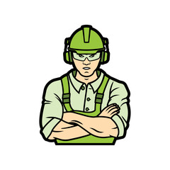 Worker in Eco green uniform
