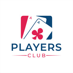 Elegant Players Club Logo Featuring Ace Cards Design Showcasing a Modern and Stylish Gaming Community Symbol Perfect for Casino Events and Online Gaming Platforms Branding Identity