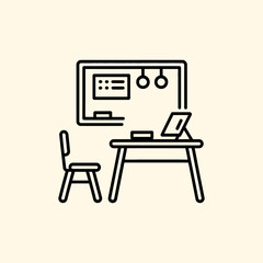 Fototapeta premium Classroom icon vector illustration, Classroom teaching sign, Education and e-learning icon