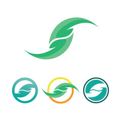 Tree leaf vector logo design, eco-friendly concept.