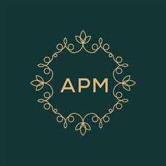 APM logo design vector template