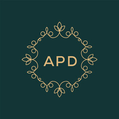 APD logo design vector template