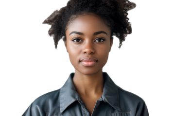 Young woman exudes confidence wearing a stylish outfit, showcasing her poise and self-assurance in a modern setting during daylight