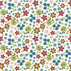 Small Floral Calico Seamless Pattern