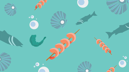 Seafood Skewers Background